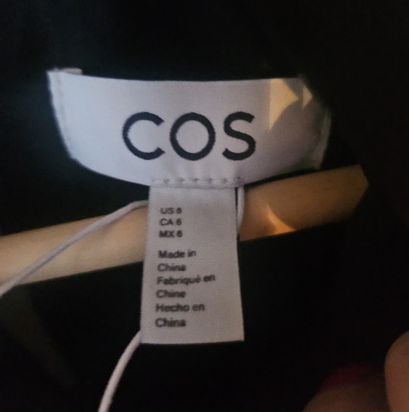 COS Scarf Detail Avant Garde High Fashion Architectural Black Maxi Dress, Size 6 - Picture 7 of 14